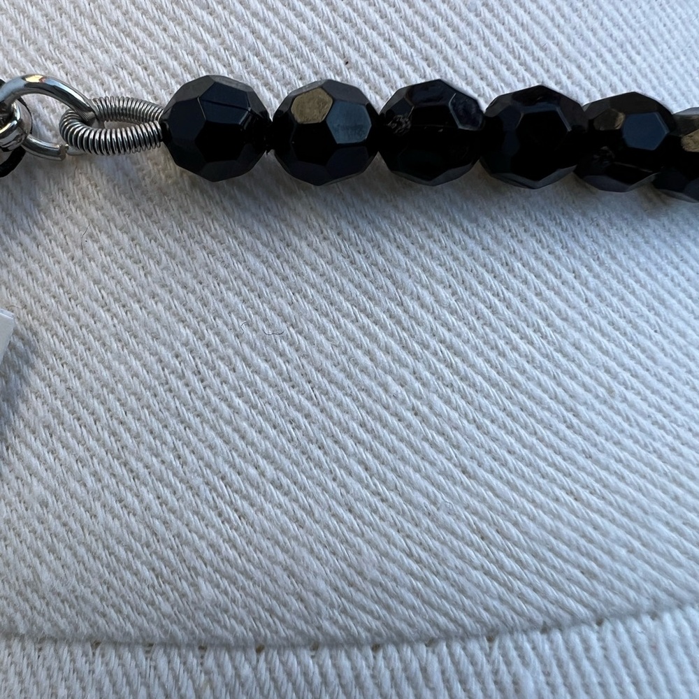 Talbots Black Chunky Beaded Statement Necklace Bold Glam Elegant NWT - Picture 6 of 8
